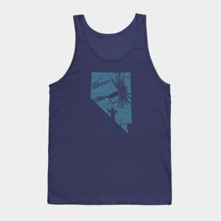 Nevada Distressed Fly Fishing State Map Tank Top